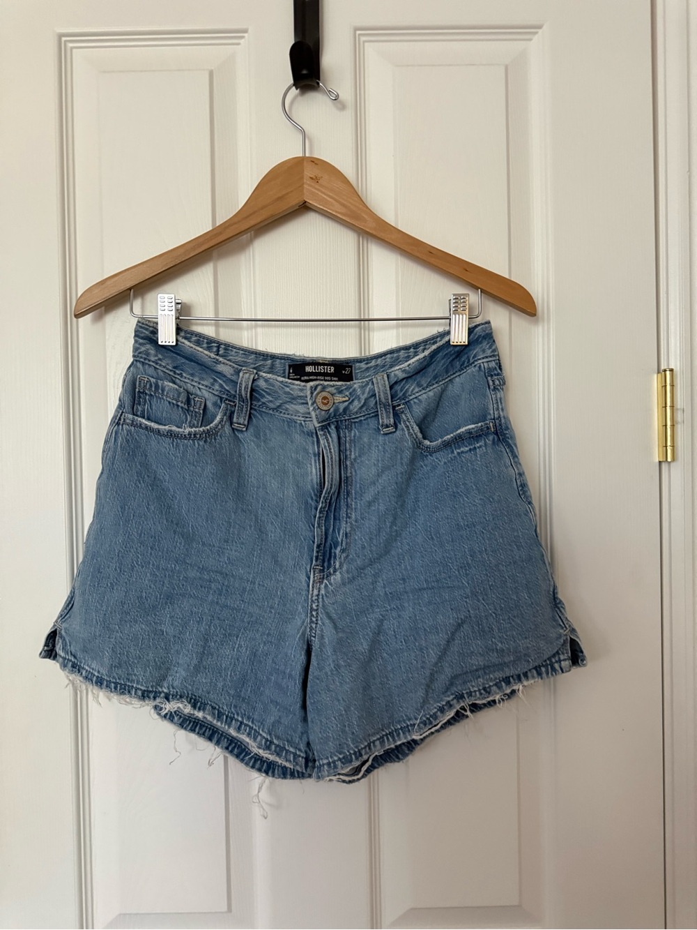 Hollister Light Wash High-Rise Denim Shorts